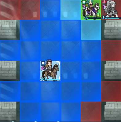 騎馬系のキャラの移動範囲