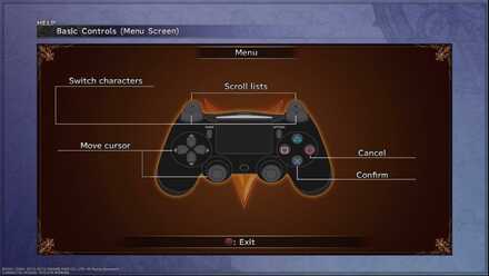 Basic Controls Menu Screen