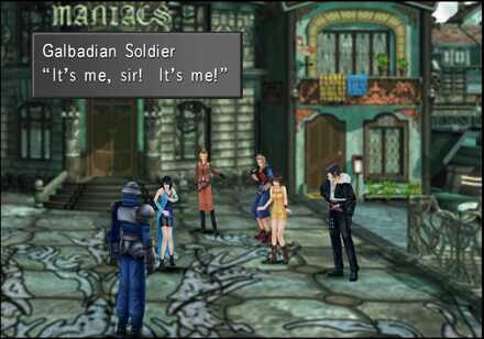 Talking to Watts as Galbadian Soldier in Timber.jpg