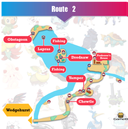 Route 2 Map And Obtainable Pokemon Pokemon Sword And