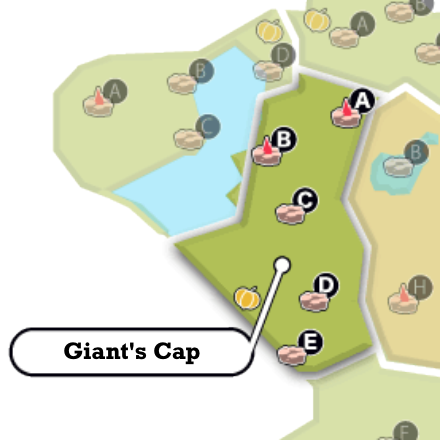 Giants Cap Map And Obtainable Pokemon Pokemon Sword And