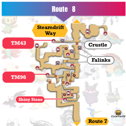 Route 8 Map And Obtainable Pokemon Pokemon Sword And