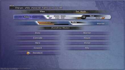 FFX How to change Overdrive Mode