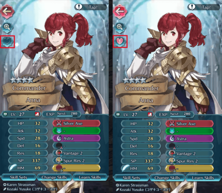 Click the Heart Fire Emblem Heroes