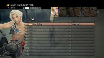 Off Top Menu FF12 Gambits