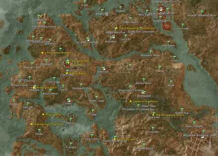 The Witcher 3 World Map, the Northern Realms Gwent Deck Map