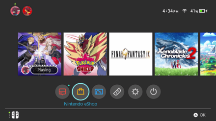 Nintendo eShop from Menu