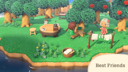 ACNH - Best Friends playing in an island