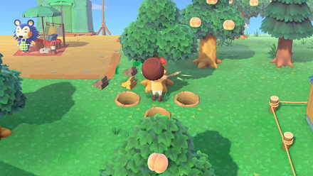 ACNH - A resident cuts an axe