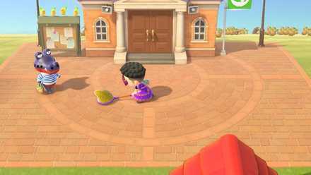 ACNH - A resident uses the golden net