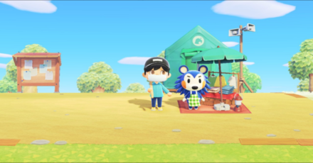 ACNH - A player tries to take a photo with the Sharp filter