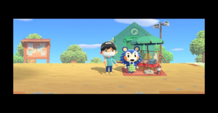 ACNH - A player tries to take a photo with the Cinema cropping