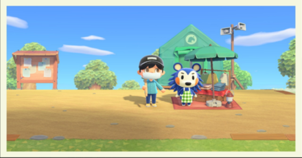 ACNH - A player tries to take a photo with a Frame added