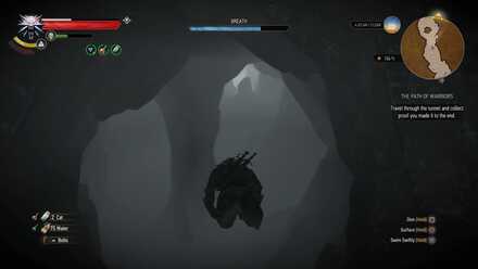 Diving underwater cave