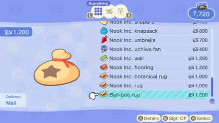 ACNH - Bell Bag Rug DLC