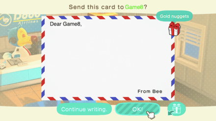 ACNH - A player sends a letter