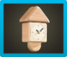 Wooden-Block Wall Clock Image