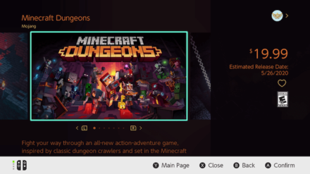 Preorder Minecraft Dungeons for Switch