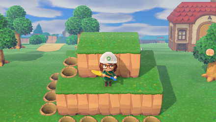 ACNH - Two Level Waterfall Step 2