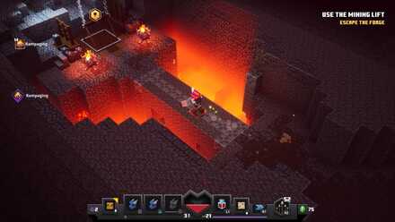 Fiery Forge Use the Mining Lift