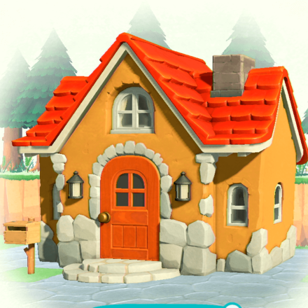 ACNH - Orange cobblestone exterior