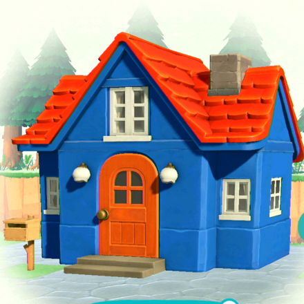 ACNH - Blue stucco exterior