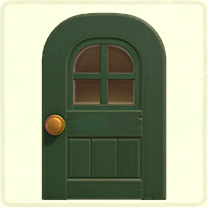 ACNH - Green windowed door
