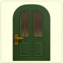 ACNH - Green vertical-panes door