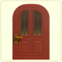 ACNH - Red vertical-panes door
