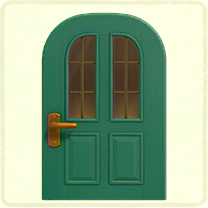 ACNH - Cyan vertical-panes door
