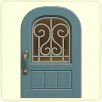 ACNH - Pale blue iron grill door