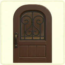 ACNH - Dark brown iron grill door