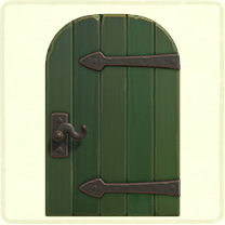 ACNH - Green metal-accent door