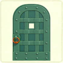 ACNH - Green iron door