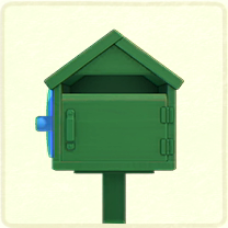ACNH - Green wooden mailbox
