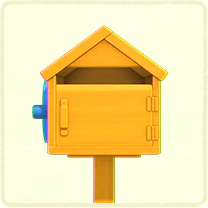 ACNH - Yellow wooden mailbox