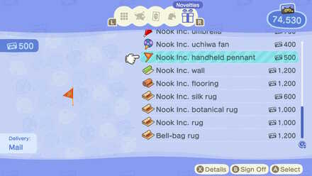ACNH - Nook Inc. Handheld Pennant DLC