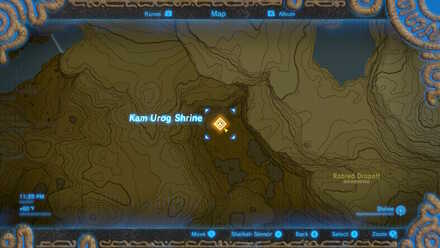 Botw - Kam Urog Shrine map