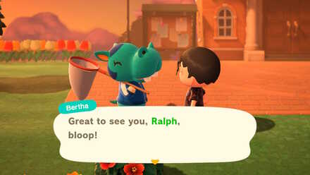 ACNH - Bertha saying Bloop