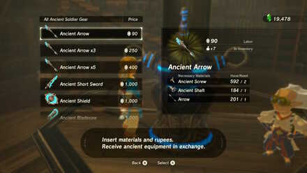 Zelda breath of the wild where to buy shop arrows