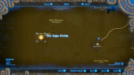 Tho Kayu Shrine map (BotW)