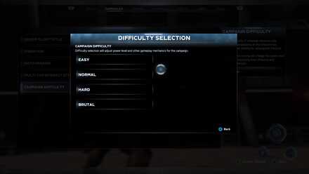 Difficulty Selection Menu