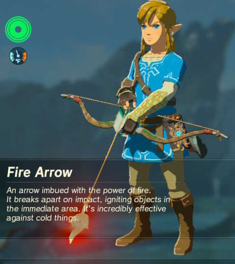 bow and arrow with fire