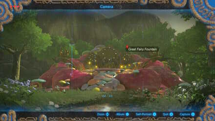 The Legend of Zelda Breath of the Wild (BotW) Taking a Photo of the Fairy Fountain