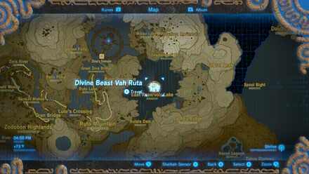 The Legend of Zelda Breath of the Wild (BotW) Vah Ruta in Map