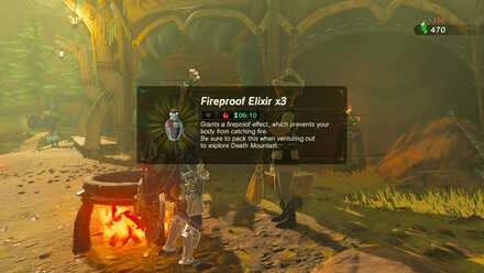 The Legend of Zelda Breath of the Wild (BotW) Purchasing Fireproof Elixirs