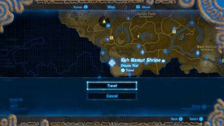 The Legend of Zelda Breath of the Wild (BotW) Travel to Keh Namut Shrine