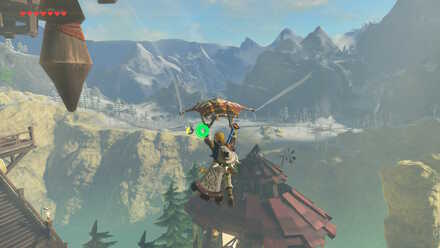 The Legend of Zelda Breath of the Wild (BotW) Gliding Down to Hebra Mountains