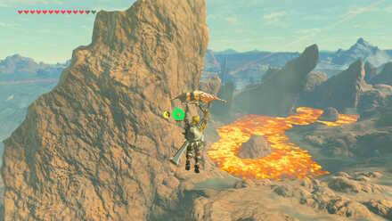 The Legend of Zelda Breath of the Wild (BotW) Gliding to Eldin Canayon