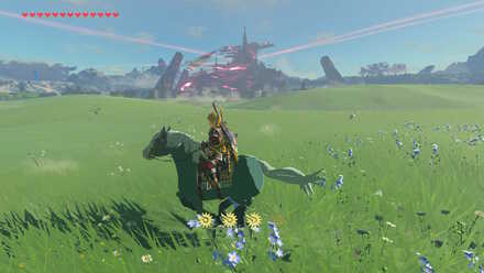The Legend of Zelda Breath of the Wild (BotW) Hyrule Castle in the distance